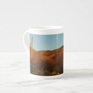 Saguaro Sunset I Arizona Desert liggande Benporslin Mugg