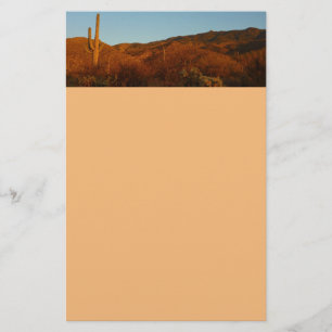 Saguaro Sunset I Arizona Desert liggande Brevpapper