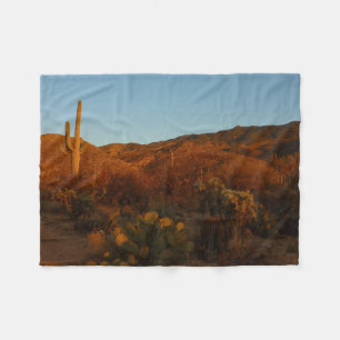 Saguaro Sunset I Arizona Desert liggande Fleecefilt