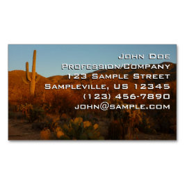 Saguaro Sunset I Arizona Desert liggande Magnetiska Visitkort