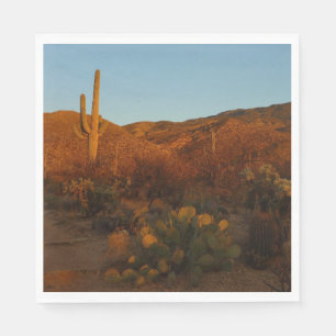 Saguaro Sunset I Arizona Desert liggande Pappersservett