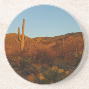 Saguaro Sunset I Arizona Desert liggande Underlägg