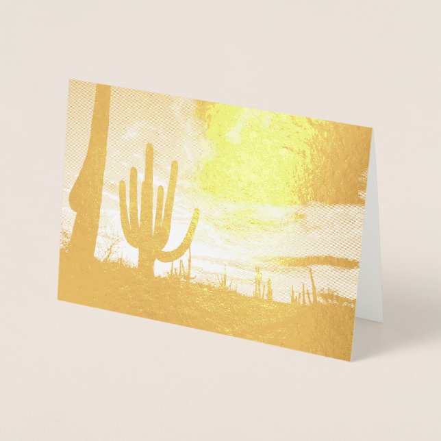 Saguaro Sunset II Arizona Desert liggande Folierat Kort (Framsida)