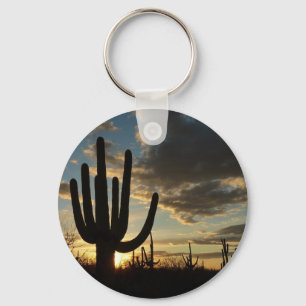 Saguaro Sunset II Arizona Desert liggande Nyckelring