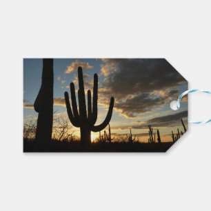 Saguaro Sunset II Arizona Desert liggande Presentetikett