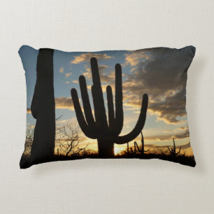 Saguaro Sunset II Arizona Desert liggande Prydnadskudde