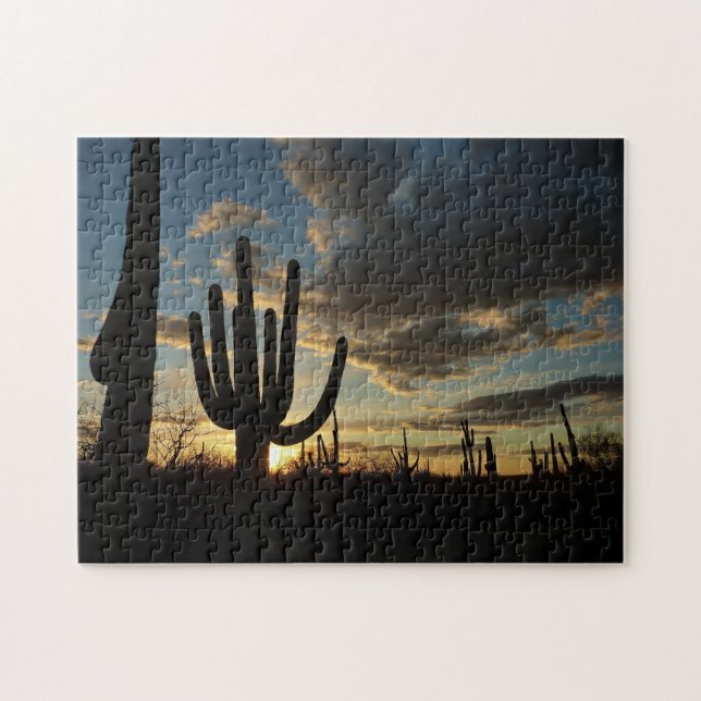 Saguaro Sunset II Arizona Desert liggande Pussel (Horisontell)