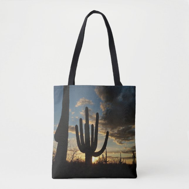 Saguaro Sunset II Arizona Desert liggande Tygkasse (Framsida)