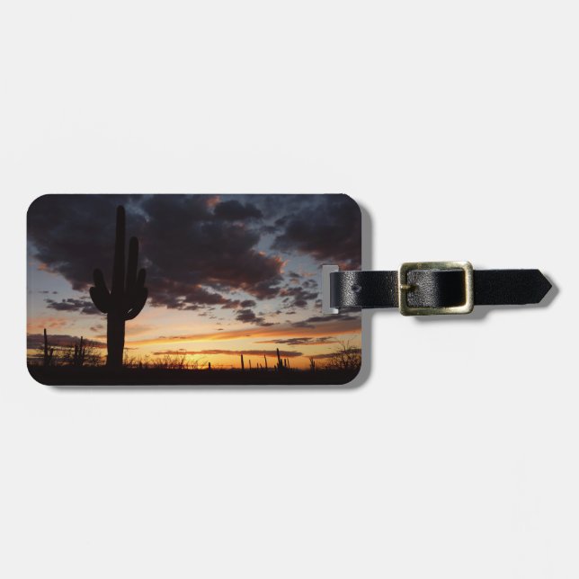 Saguaro Sunset III Arizona Desert liggande Bagagebricka (Horisontell Framsida)