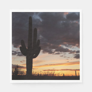 Saguaro Sunset III Arizona Desert liggande Pappersservett