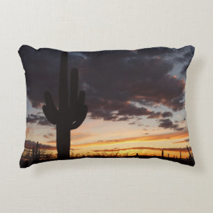 Saguaro Sunset III Arizona Desert liggande Prydnadskudde