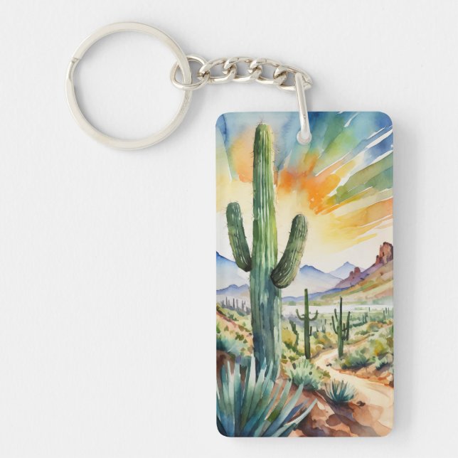 Saguaro Watercolor Keychain (Framsidan)