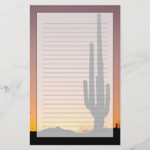 Saguarokaktus på solnedgången brevpapper