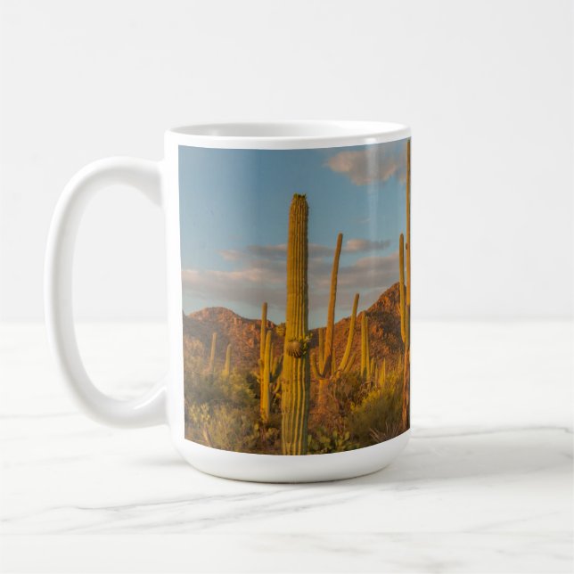 Saguarokaktus vid solnedgång, Arizona Kaffemugg (Vänster)