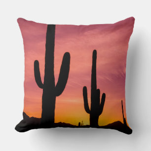 Saguarokaktus vid soluppgång, Arizona Kudde