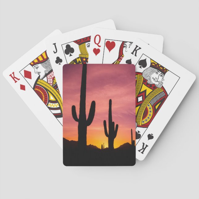 Saguarokaktus vid soluppgång, Arizona Spelkort (Baksidan)