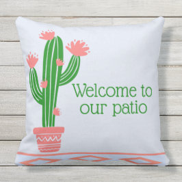 Saguarokaktusrosor blommar, välkomnar till vår kudde