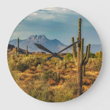 Saguaros Arizona Desert Four Peaks Mountain View