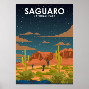 Saguaros nationalpark Vintage resor Poster