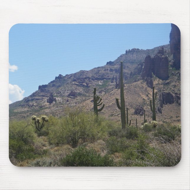 Saguaros och bergsområden musmatta (Framsidan)