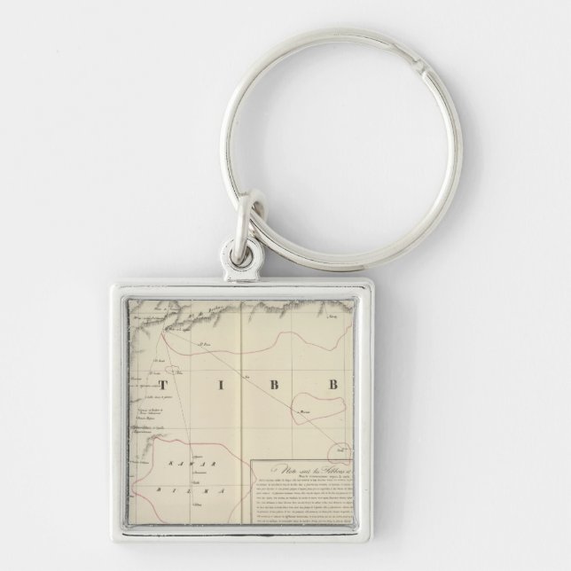 Sahara, Afrika 16 Fyrkantig Silverfärgad Nyckelring (Framsidan)