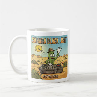 Sahara Black Light DJ Kaktus Cartoon  Kaffemugg