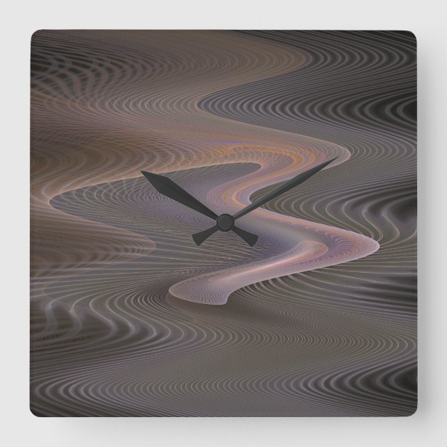 Sahara Fractal Wall Clock utan nummer Fyrkantig Klocka (Framsida)