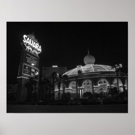 Sahara Las Vegas i svartvitt Poster