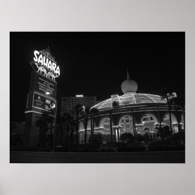 Sahara Las Vegas i svartvitt Poster (Framsidan)