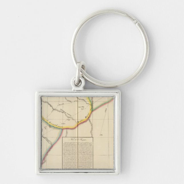 Sahara, Libyen, Afrika 10 Fyrkantig Silverfärgad Nyckelring (Framsidan)