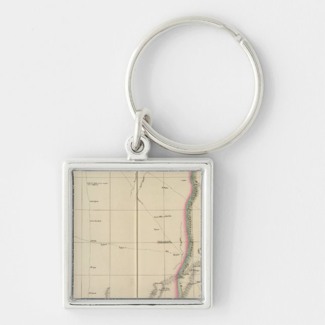 Sahara, Libyen, Afrika 9 Fyrkantig Silverfärgad Nyckelring (Framsidan)