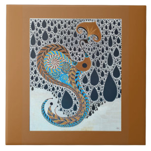 Sahara Pearls Tribal Exotic Peacock Kakelplatta