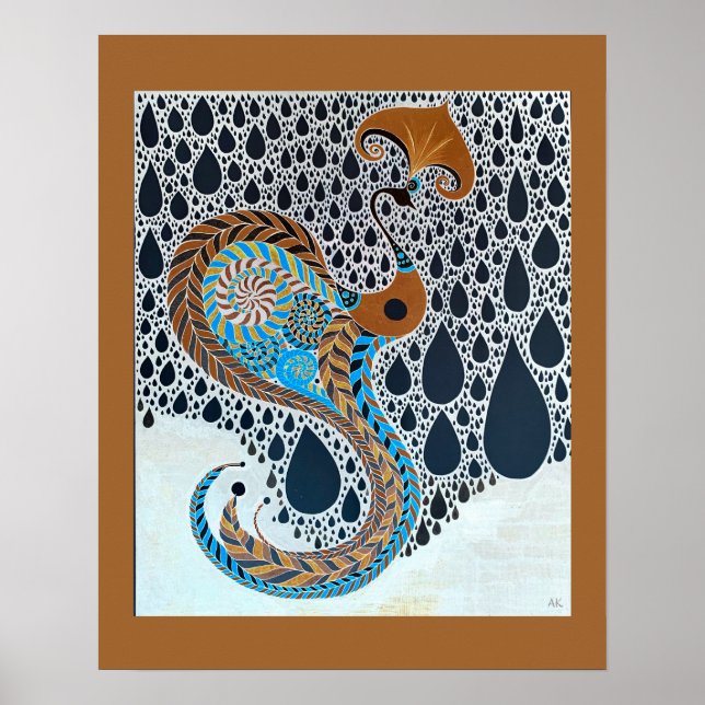 Sahara Pearls Tribal Exotic Peacock Poster (Framsidan)