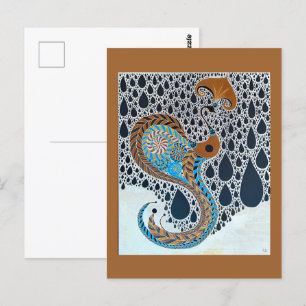Sahara Pearls Tribal Exotic Peacock Vykort