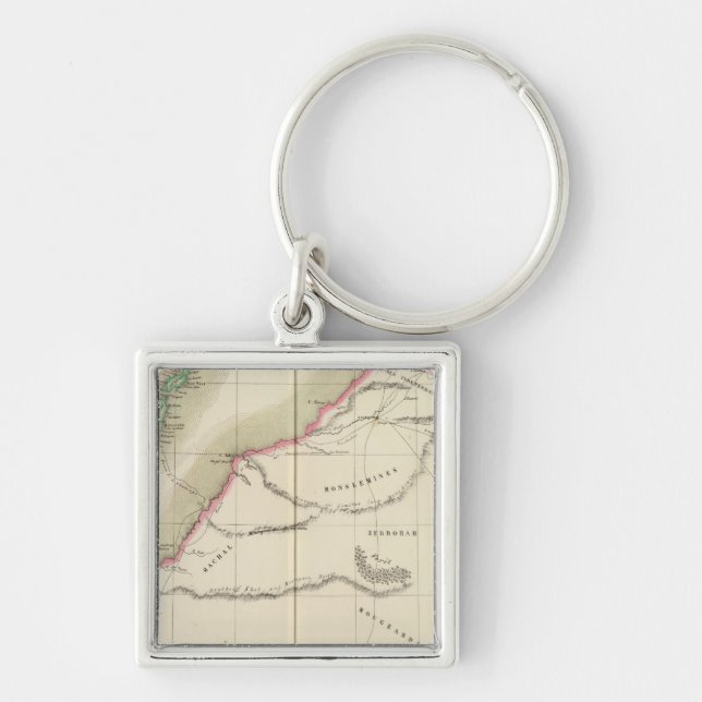 Saharaöknen, Afrika 6 Fyrkantig Silverfärgad Nyckelring (Framsidan)