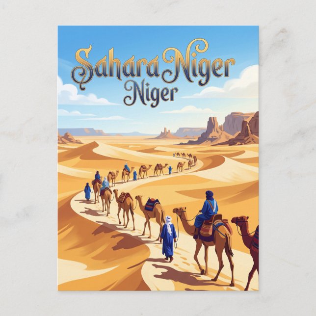 Saharaöknen Niger Vykort (Framsida)