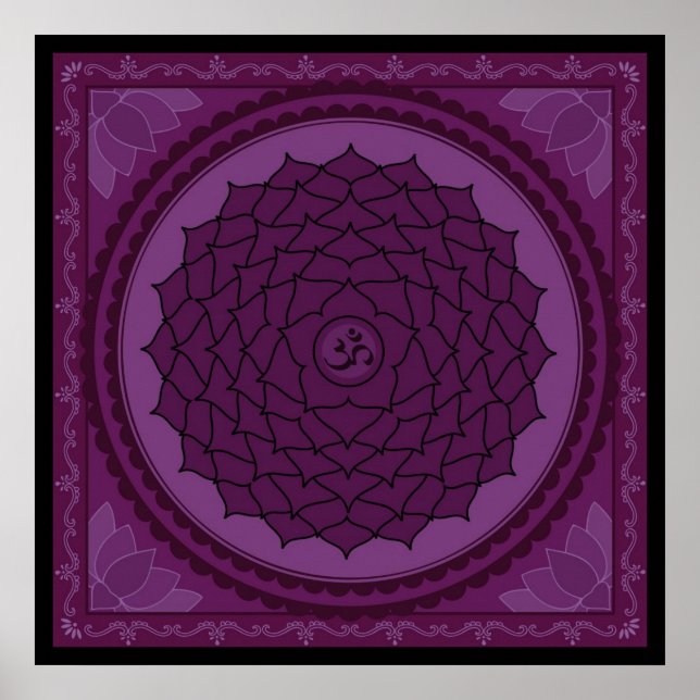 Sahasrara eller krona chakra Poster (Framsidan)