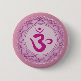 Sahasrara eller krona chakra Round Badge Knapp