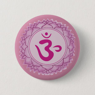 Sahasrara eller krona chakra Round Badge Knapp