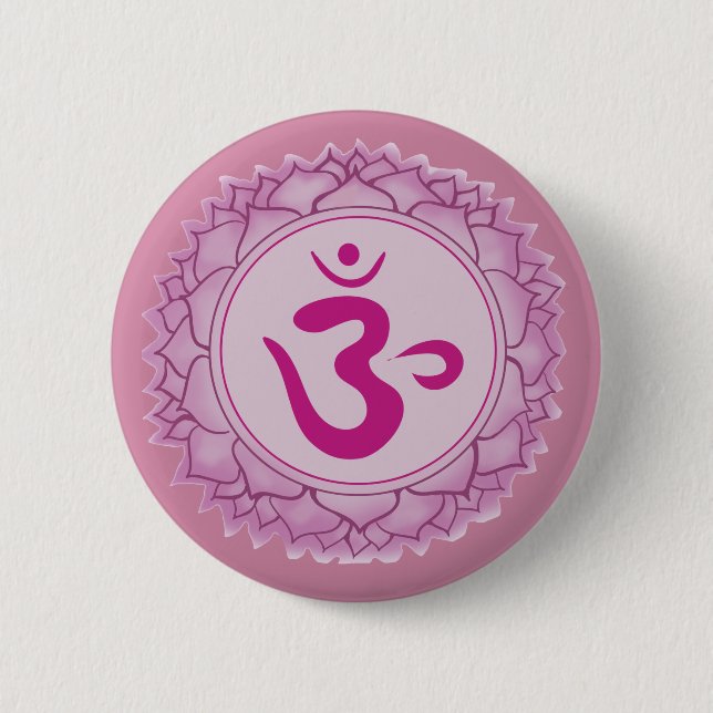 Sahasrara eller krona chakra Round Badge Knapp (Framsida)