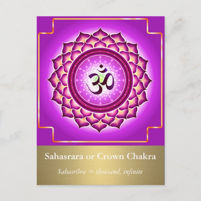Sahasrara eller Krona Chakra vykort (Framsida)