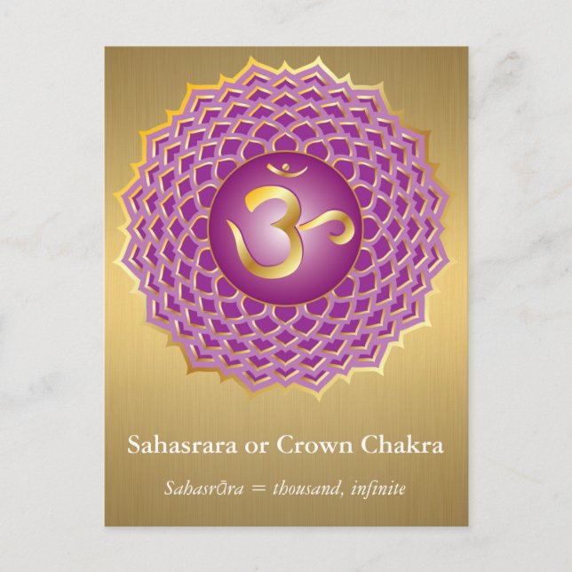 Sahasrara eller Krona Chakra vykort (Framsida)