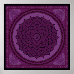 Sahasrara eller kronachakraaffisch poster