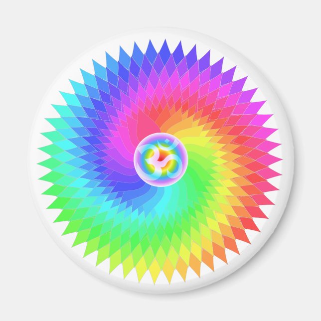 Sahasrara Krona Chakra Elaken Wheel eller Turning Magnet (Framsidan)