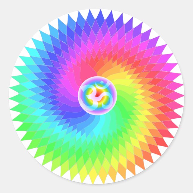 Sahasrara Krona Chakra Runt Klistermärke (Framsida)