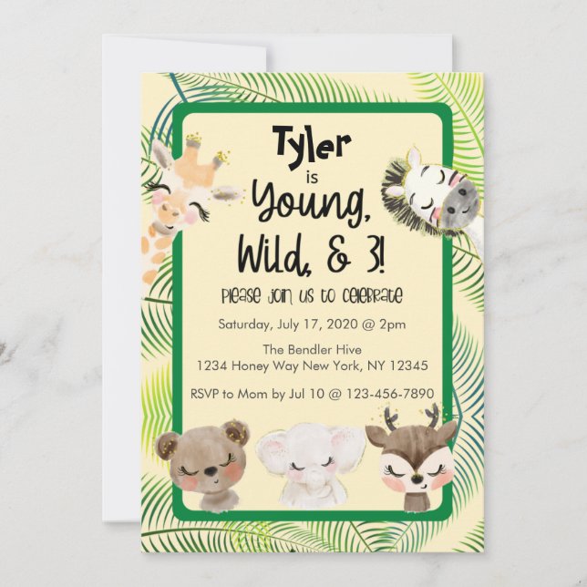 Sahfari 3:e födelsedagspartiets inbjudan (Framsida)