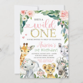 Sahfari Birthday-inbjudan Vild 1-inbjudan Inbjudningar