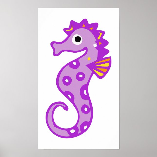 Sahorse-313946 TECKNAD CUTE seahorse fish Sea a Poster (Framsidan)