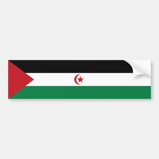 Sahrawi Arabiska Demokratiska republiken Flagga Bildekal (Framsidan)