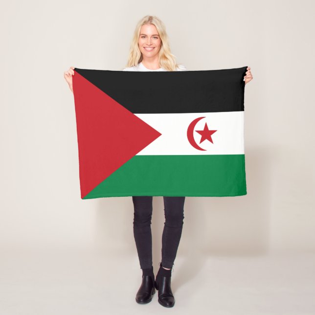 Sahrawi Arabiska Demokratiska republiken Flagga Fleecefilt (På plats)